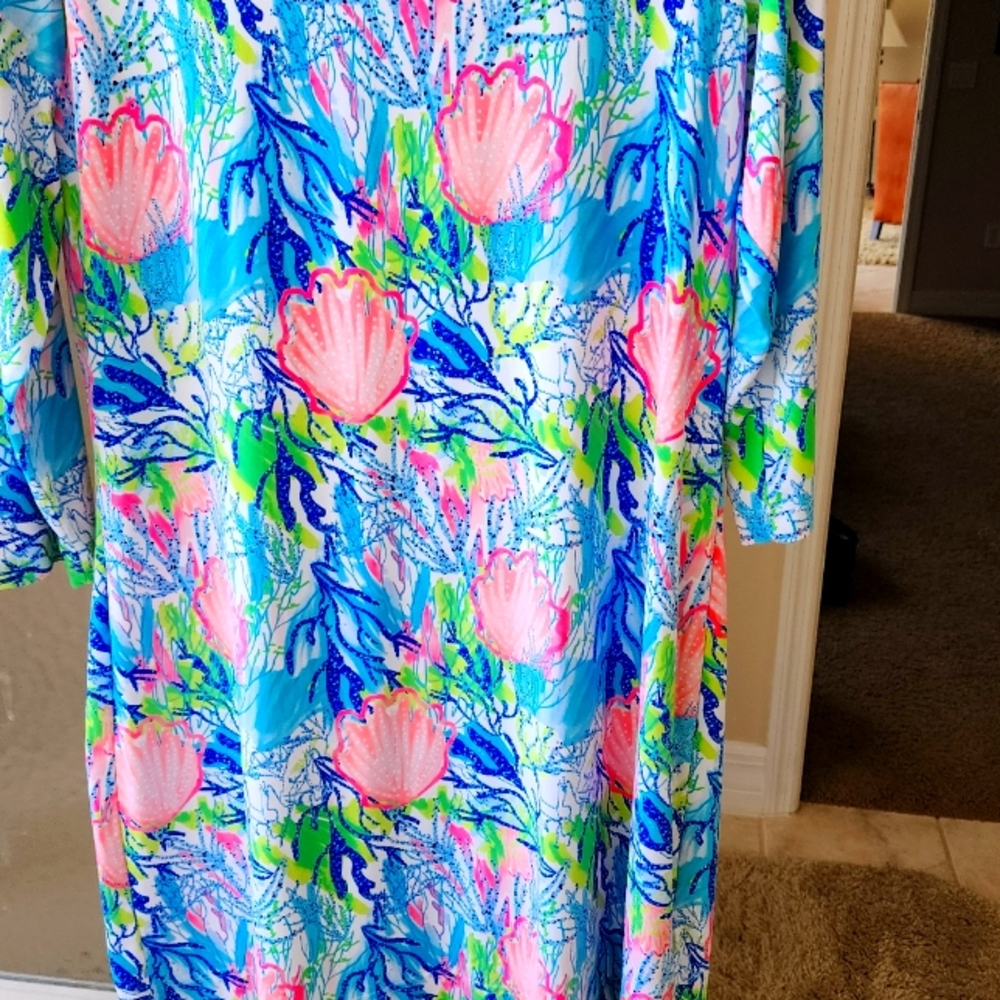 Lula B Coral dress 3/4 sleeves